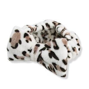 NWT, Retro Makeup Headband, Leopard Print with Bow, Washable